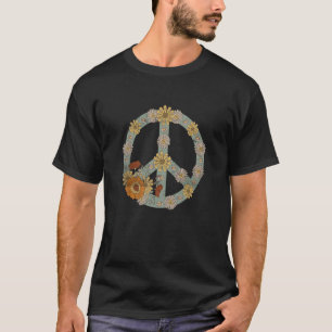 T-shirt Hippie Floral Super Paix les années 70 Fleur Vinta
