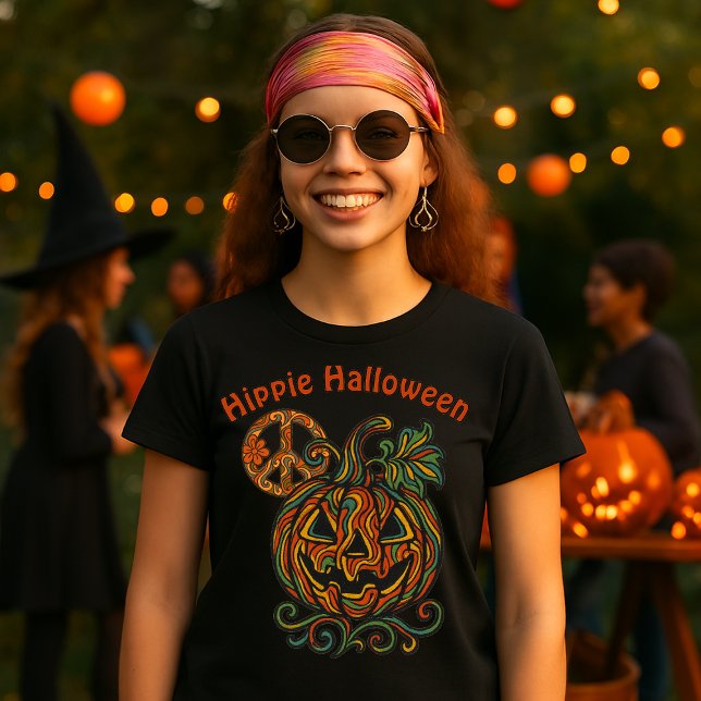 T-shirt Hippie psychédélique rétro Halloween Jack o' Lante (Créateur téléchargé)