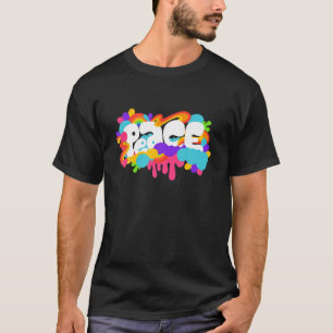 T-shirt Hippie Super Peace - Retro 60'S 70'S Paint Splatt