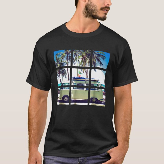T-shirt Hippie Surf 60s les années 70 Hippie Motif (Devant)