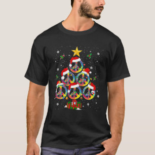 T-shirt Hippies Chemises de Noël PAIX SIGNE Tie Dye Xmas T