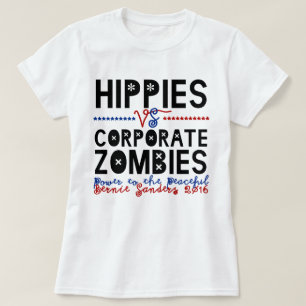 T-shirt Hippies contre les zombis d'entreprise Bernie