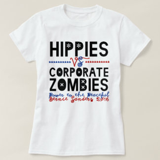 T-shirt Hippies contre les zombis d'entreprise Bernie
