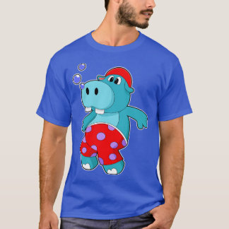 T-shirt Hippo à la natation avec maillots de bain