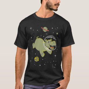 T-shirt Hippo Animaux Dans L'Espace