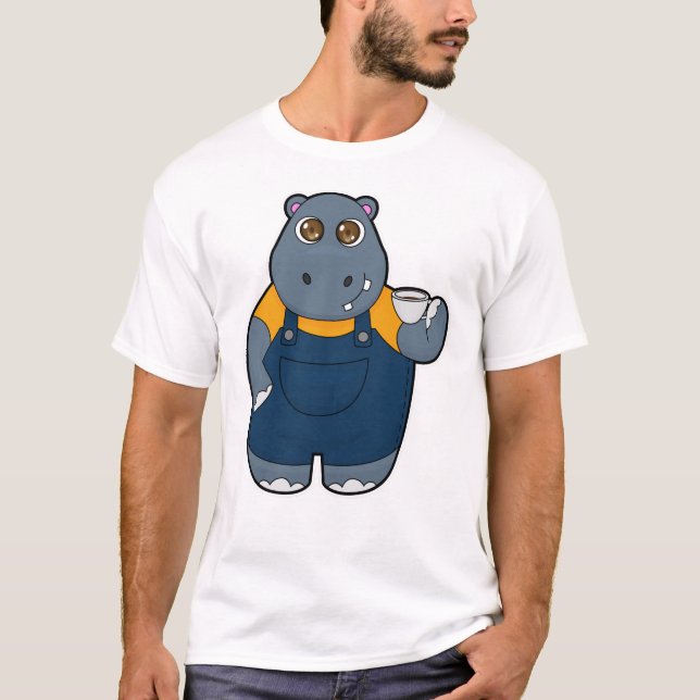 T-shirt Hippo avec la coupe du café (Devant)