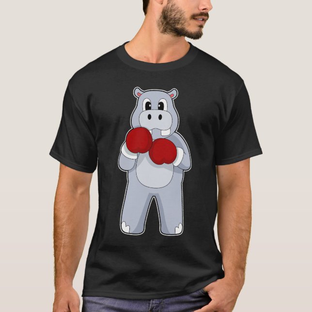 T-shirt Hippo Boxer Gants de boxe Boxe (Devant)