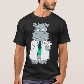T-shirt Hippo comme docteur avec la fumée