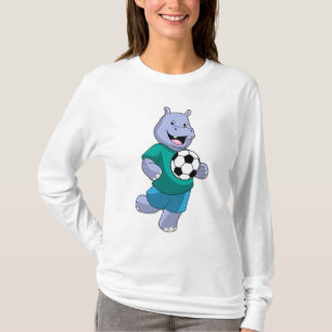 T-shirt Hippo comme joueur de football avec Soccer