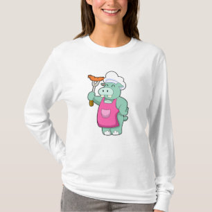 T-shirt Hippo cuisiner avec des saucisses