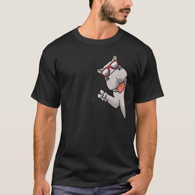 T-shirt Hippo Du Côté Avec Lunettes De Soleil Hippopotame  (Devant)