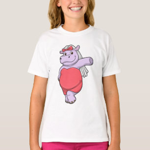 T-shirt Hippo en mariée avec Voile & Bow