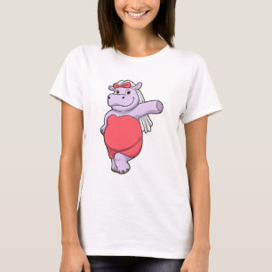 T-shirt Hippo en mariée avec Voile & Bow
