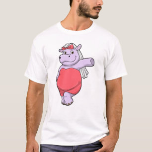 T-shirt Hippo en mariée avec Voile & Bow