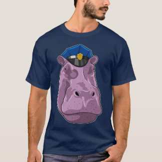T-shirt Hippo en tant que policier