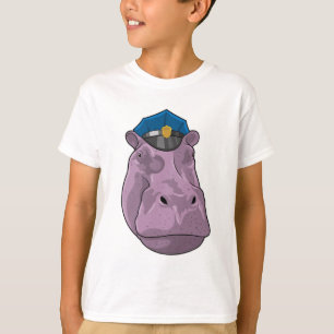 T-shirt Hippo en tant que policier