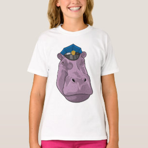 T-shirt Hippo en tant que policier