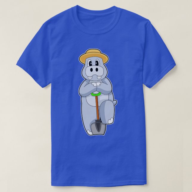 T-shirt Hippo Farmer Shovel (Design devant)