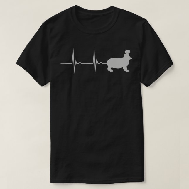 T-shirt Hippo Favori Zoo Animal Heartbeat EKG Pulse Zook (Design devant)