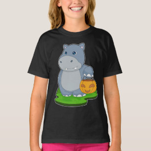 T-shirt Hippo Halloween Citrouille