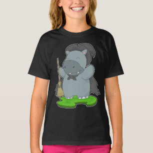 T-shirt Hippo Halloween sorcière