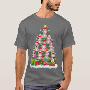 T-shirt Hippo Lover Xmas Holiday Funny Hippopotamus Christ