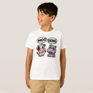 T-shirt Hippo Moo Deng s'amuser avec Moo Cow