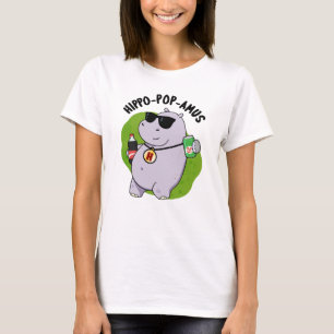 T-shirt Hippo-pop-amus Funny Hippo Soda Pop Pun