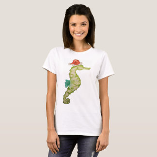 T-shirt Hippocampe dans une conception nautique de Noël de