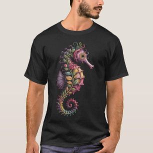 T-shirt Hippocampe Fleurs Colorées