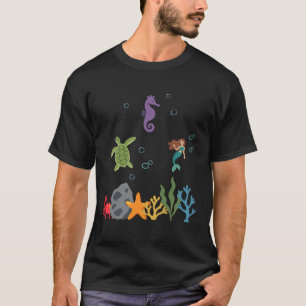 T-shirt Hippocampe Mermaid Enfants Sous-Marin