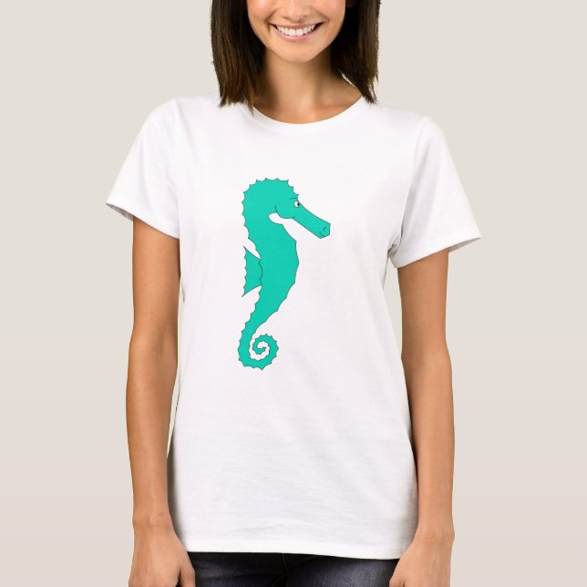 T-shirt Hippocampe turquoise (Devant)