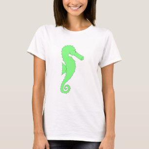 T-shirt Hippocampe vert sur le blanc