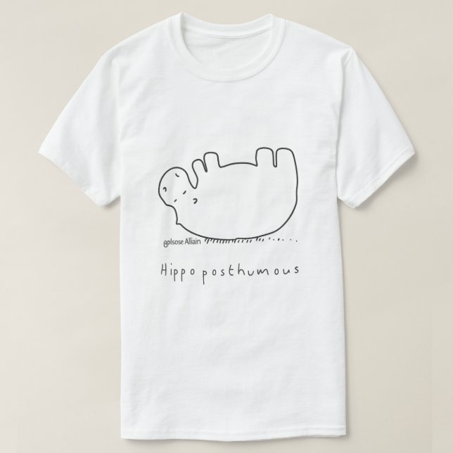 T-shirt Hippoposthumous (Pale print for dark t-shirts) Cla (Design devant)