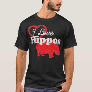 T-shirt Hippopotame amour Valentines