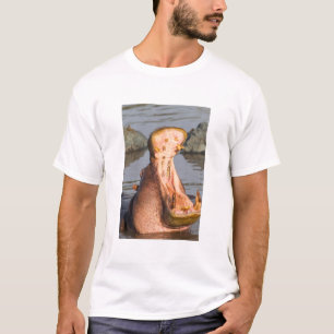 T-shirt Hippopotame bâillant, Tanzanie