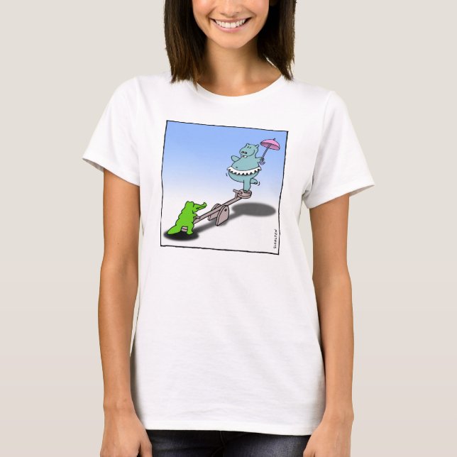 T-shirt Hippopotame contre le crocodile (Devant)