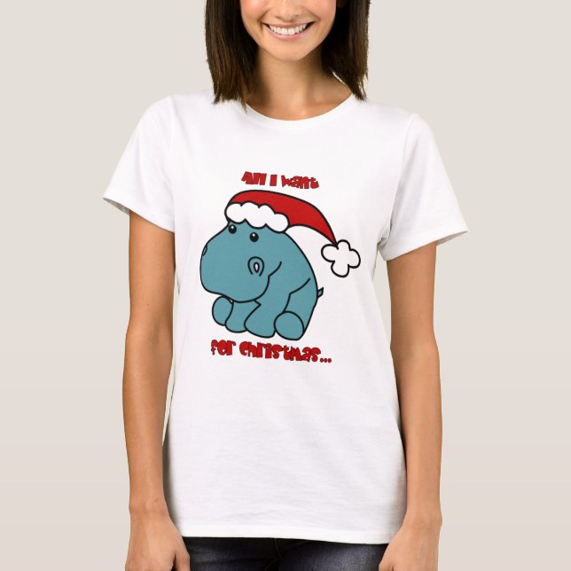 T-shirt Hippopotame de Noël (Devant)