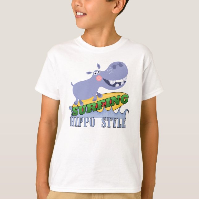 T-shirt Hippopotame de surfer (Devant)