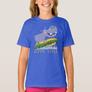 T-shirt Hippopotame de surfer