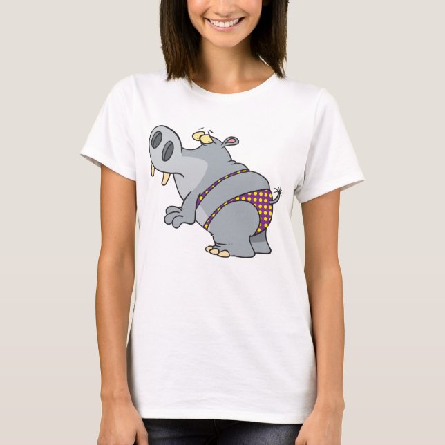 T-shirt Hippopotame En Bikini (Devant)