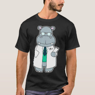 T-shirt Hippopotame en médecin avec blouse