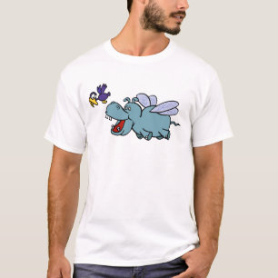 T-shirt Hippopotame et oiseau de vol