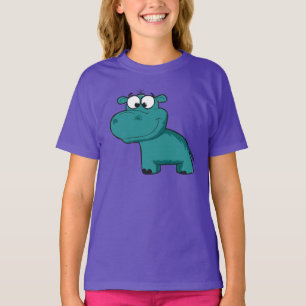 T-shirt Hippopotame heureux bleu