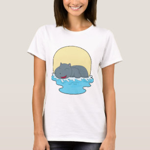 T-shirt Hippopotame Nageant