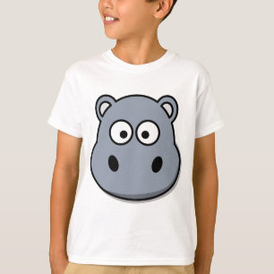 T-shirt hippopotame, tête, dessin animé