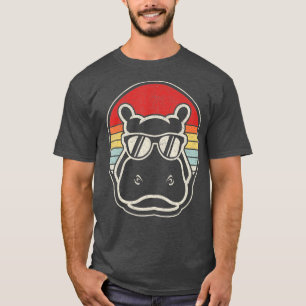 T-shirt Hippopotame Vintage rétro en verre de soleil