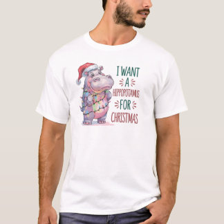 T-shirt Hippopotamus de Noël drôle