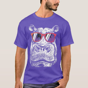 T-shirt Hippopotamus Hippo Hippo Lover Hipster Wildlife Zo