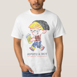 T-shirt Hipster Boy désespéré vintage Parodie illustration